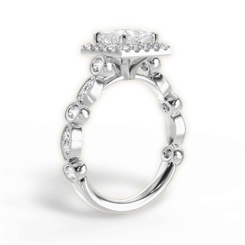 Irene Princess Cut Lab Grown Diamond 18Kt White Gold Engagement Ring - View 3