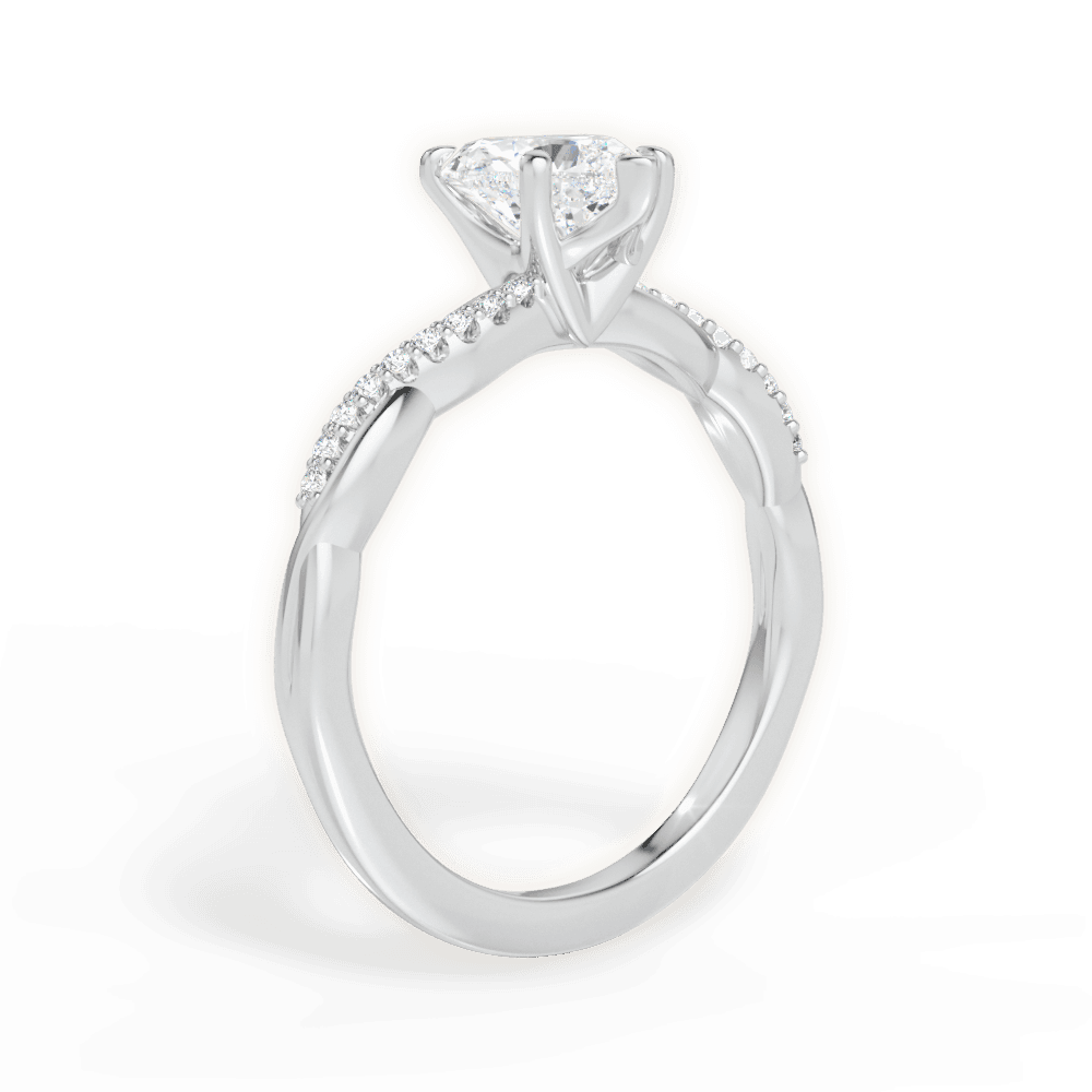 Charlotte Heart Cut Lab Grown Diamond 18Kt White Gold Engagement Ring - View 2