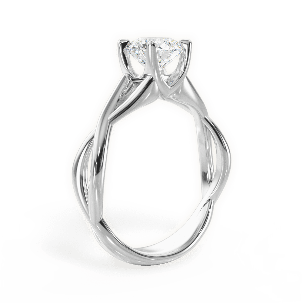 Aubrey Round Cut Lab Grown Diamond 14Kt White Gold Engagement Ring - View 2
