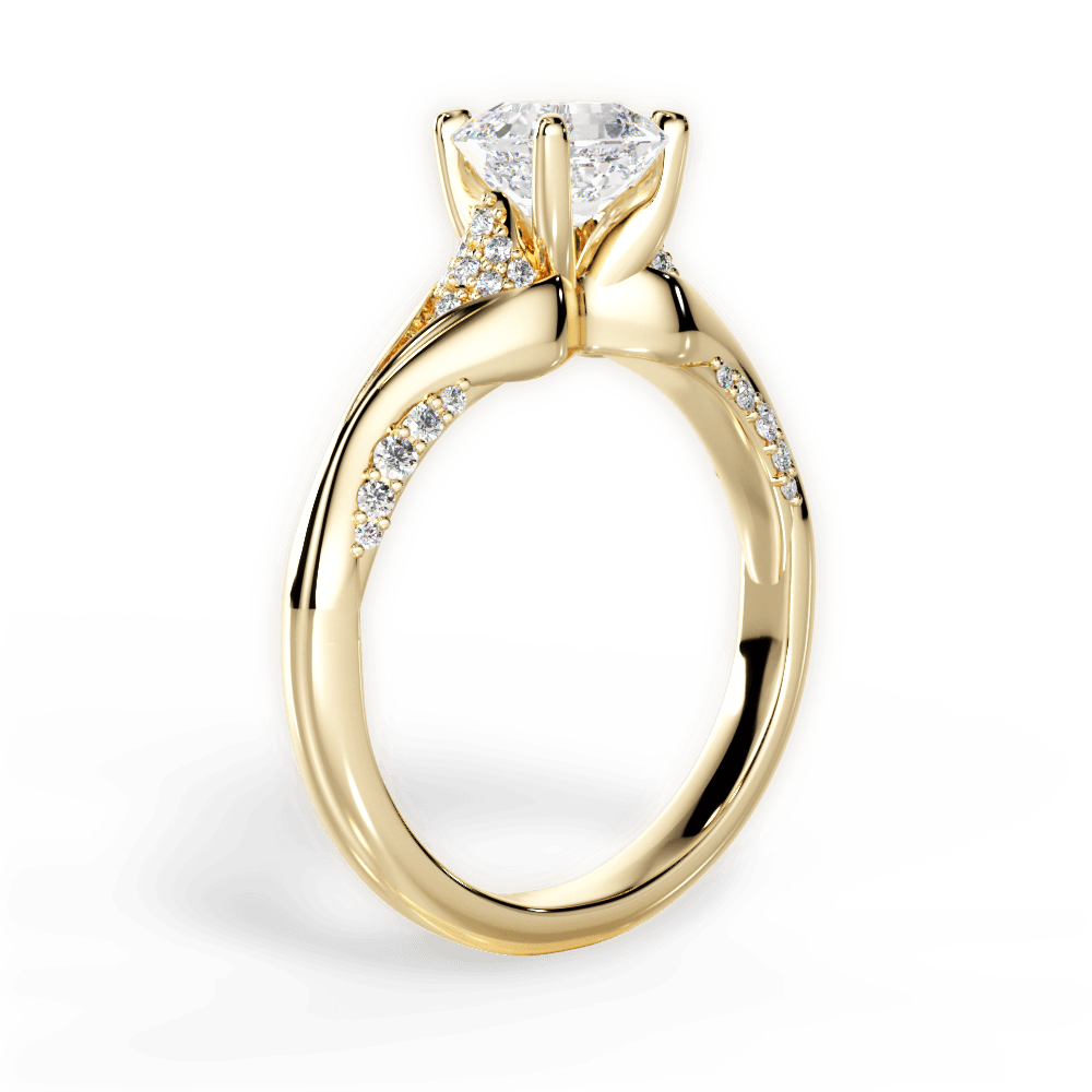 Isabel Asscher Cut Lab Grown Diamond 18Kt Yellow Gold Engagement Ring - View 2