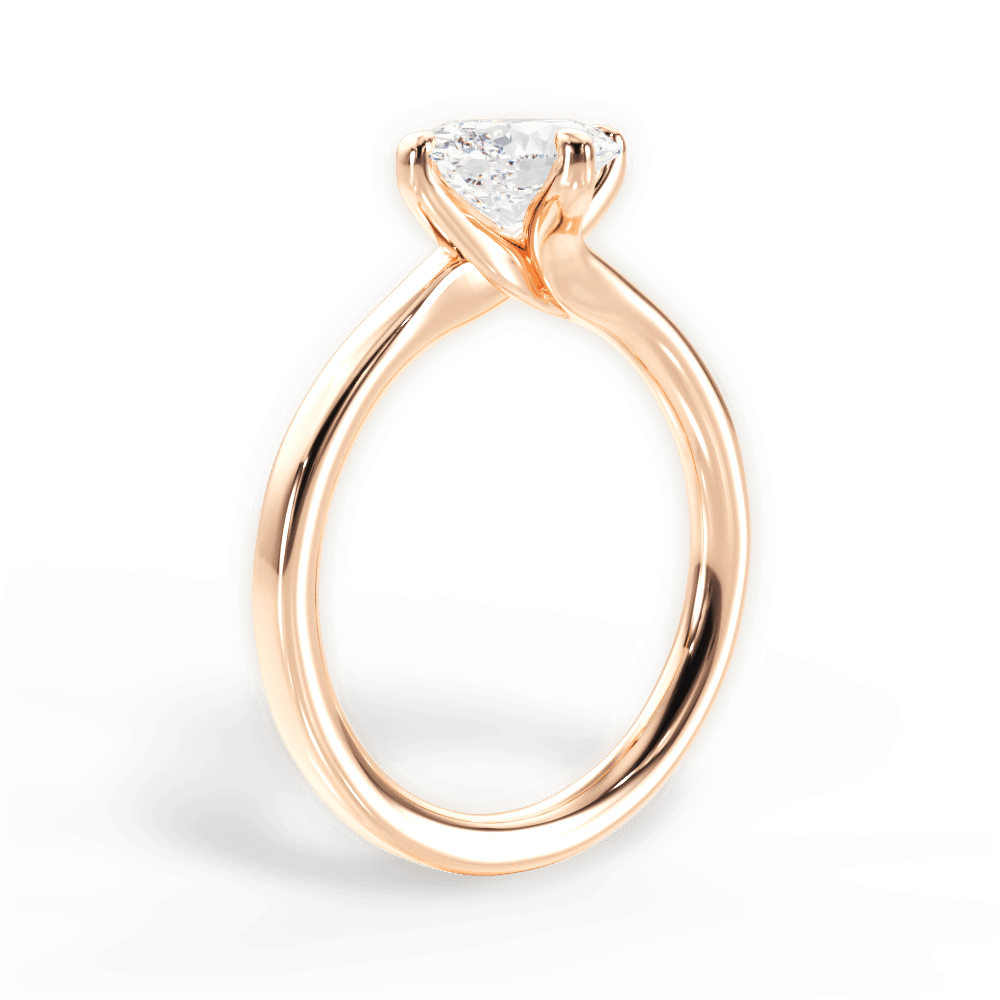 Ashley Oval Cut Lab Grown Diamond 18Kt Rose Gold Engagement Ring - View 3