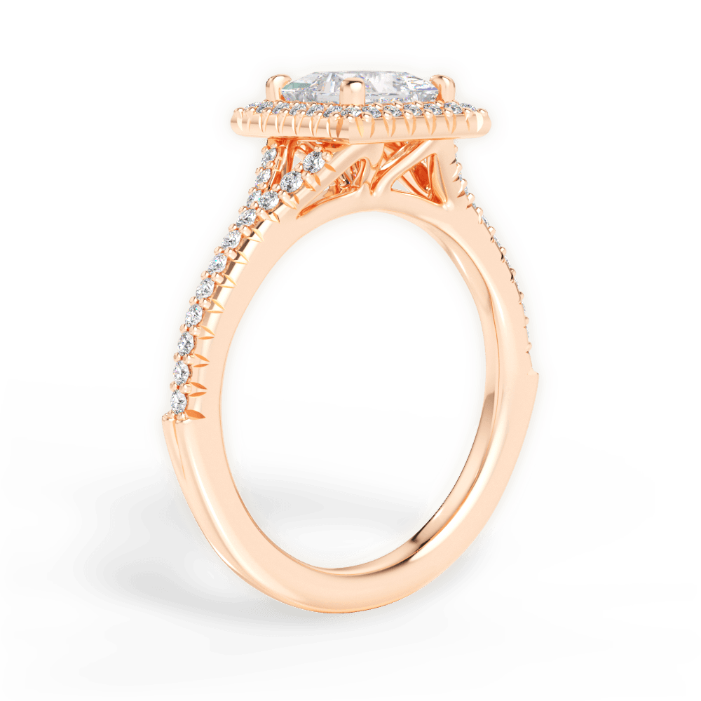 Judy Princess Cut Lab Grown Diamond 18Kt Rose Gold Engagement Ring - View 3