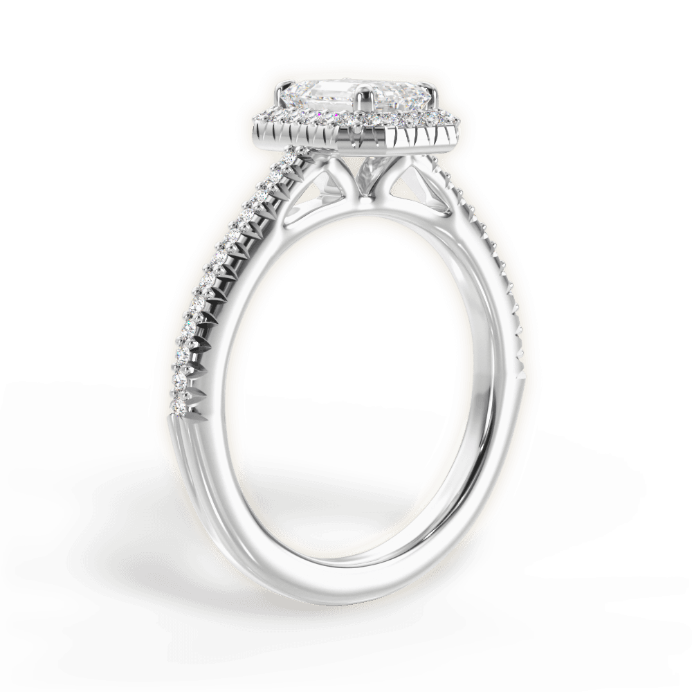 Jenny Emerald Cut Lab Grown Diamond 18Kt White Gold Engagement Ring - View 3