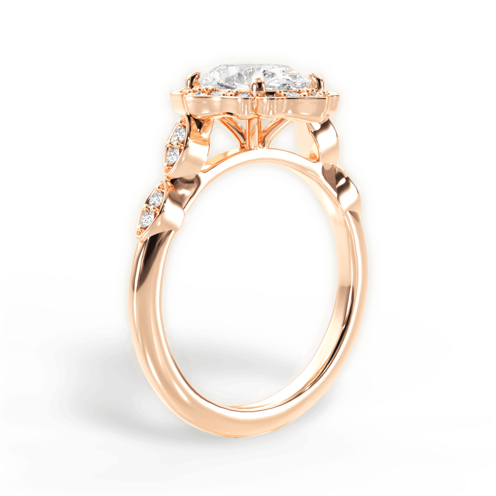 Julie Oval Cut Lab Grown Diamond 18Kt Rose Gold Engagement Ring - View 3