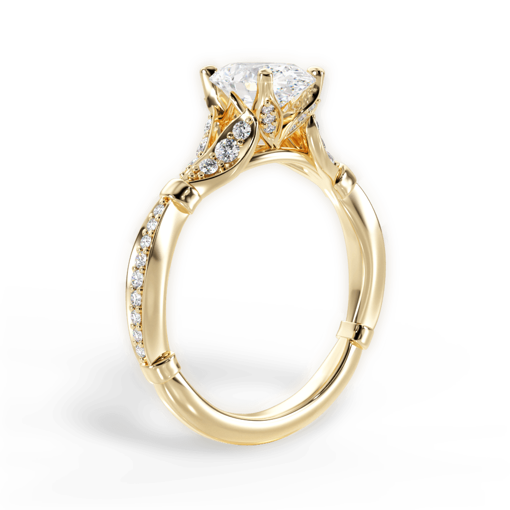 Geraldine Oval Cut Lab Grown Diamond 18Kt Yellow Gold Engagement Ring - View 2