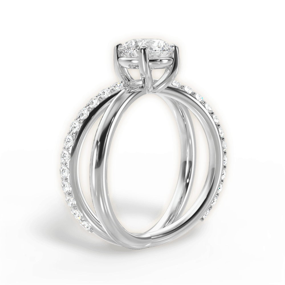 Jennifer Round Cut Lab Grown Diamond 18Kt White Gold Engagement Ring - View 4