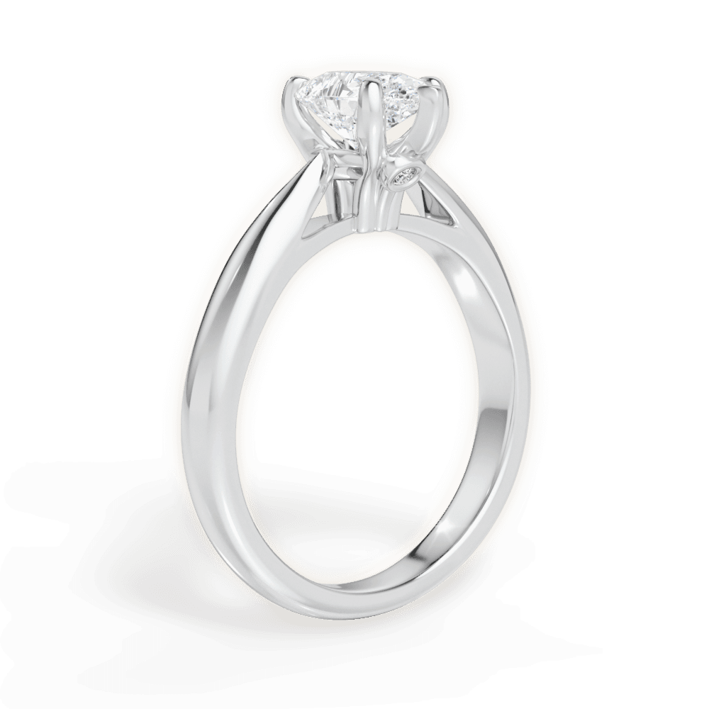 Beverly Pear Cut Lab Grown Diamond 14Kt White Gold Engagement Ring - View 2