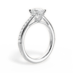 Joan Round Cut Lab Grown Diamond Platinum Engagement Ring - View 3