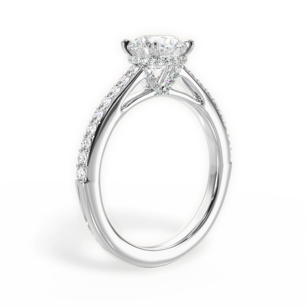 Joan Round Cut Lab Grown Diamond Platinum Engagement Ring - View 3