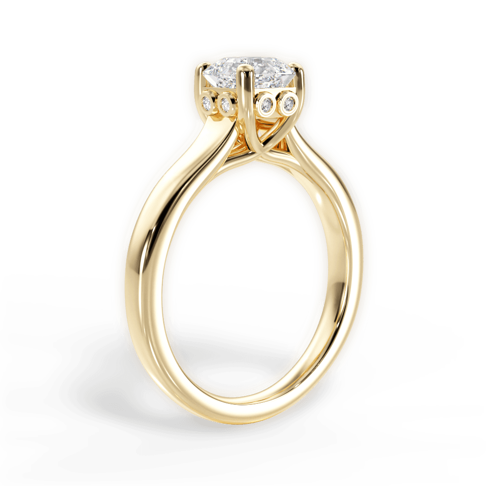 Carol Asscher Cut Lab Grown Diamond 18Kt Yellow Gold Engagement Ring - View 2