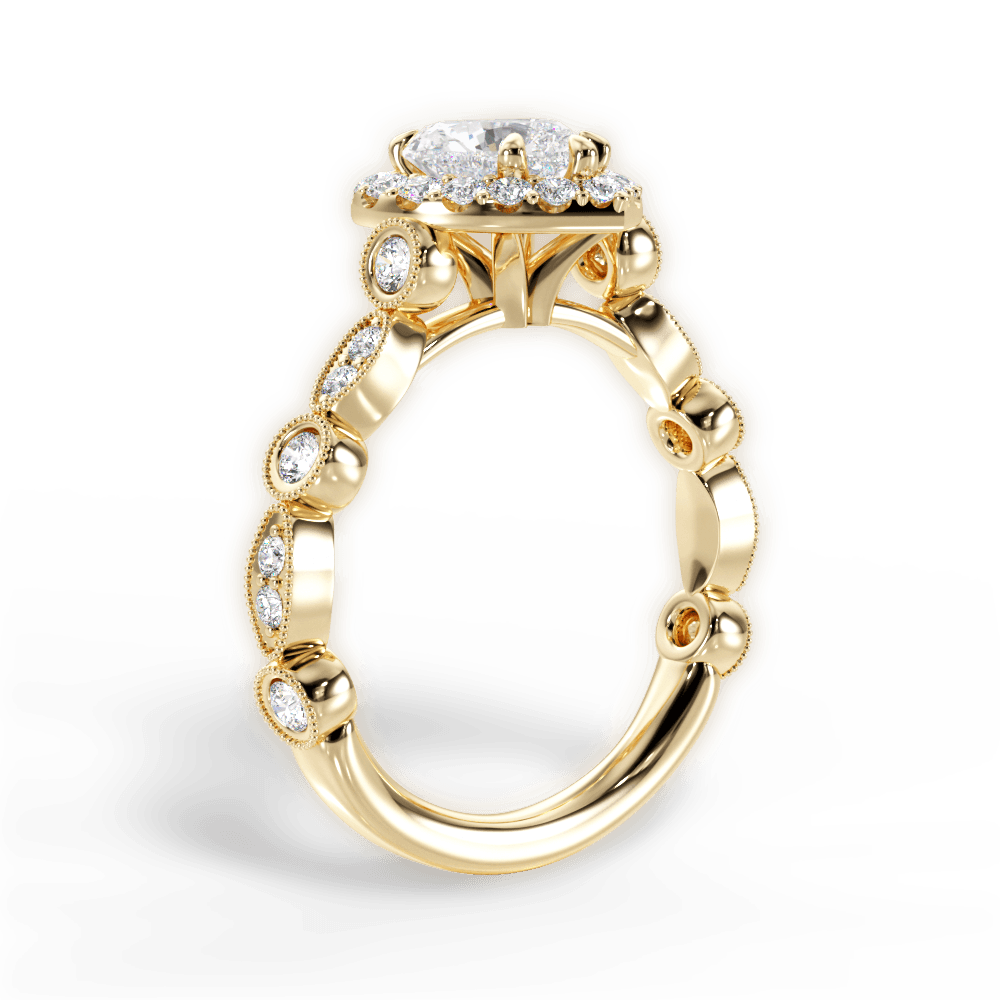 Irene Heart Cut Lab Grown Diamond 18Kt Yellow Gold Engagement Ring - View 3