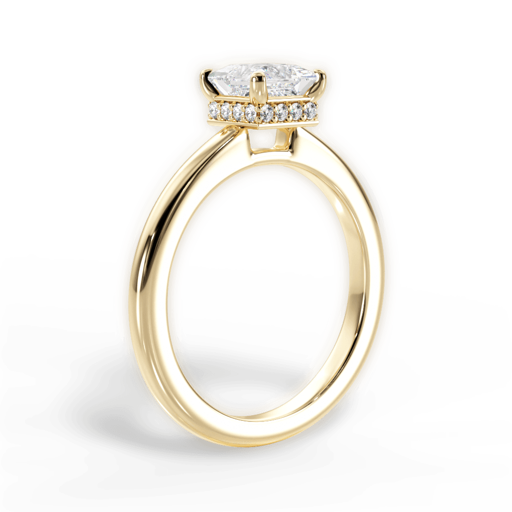 Brianna Princess Cut Lab Grown Diamond 18Kt Yellow Gold Engagement Ring - View 3