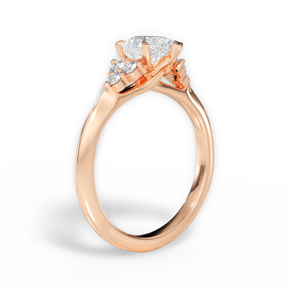 Celeste Pear Cut Lab Grown Diamond 18Kt Rose Gold Engagement Ring - View 4