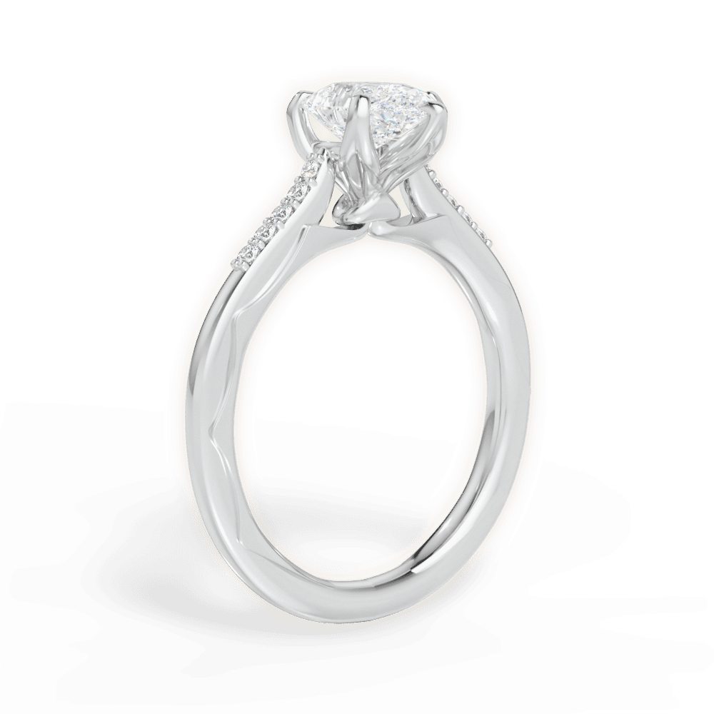Christina Pear Cut Lab Grown Diamond 14Kt White Gold Engagement Ring - View 2