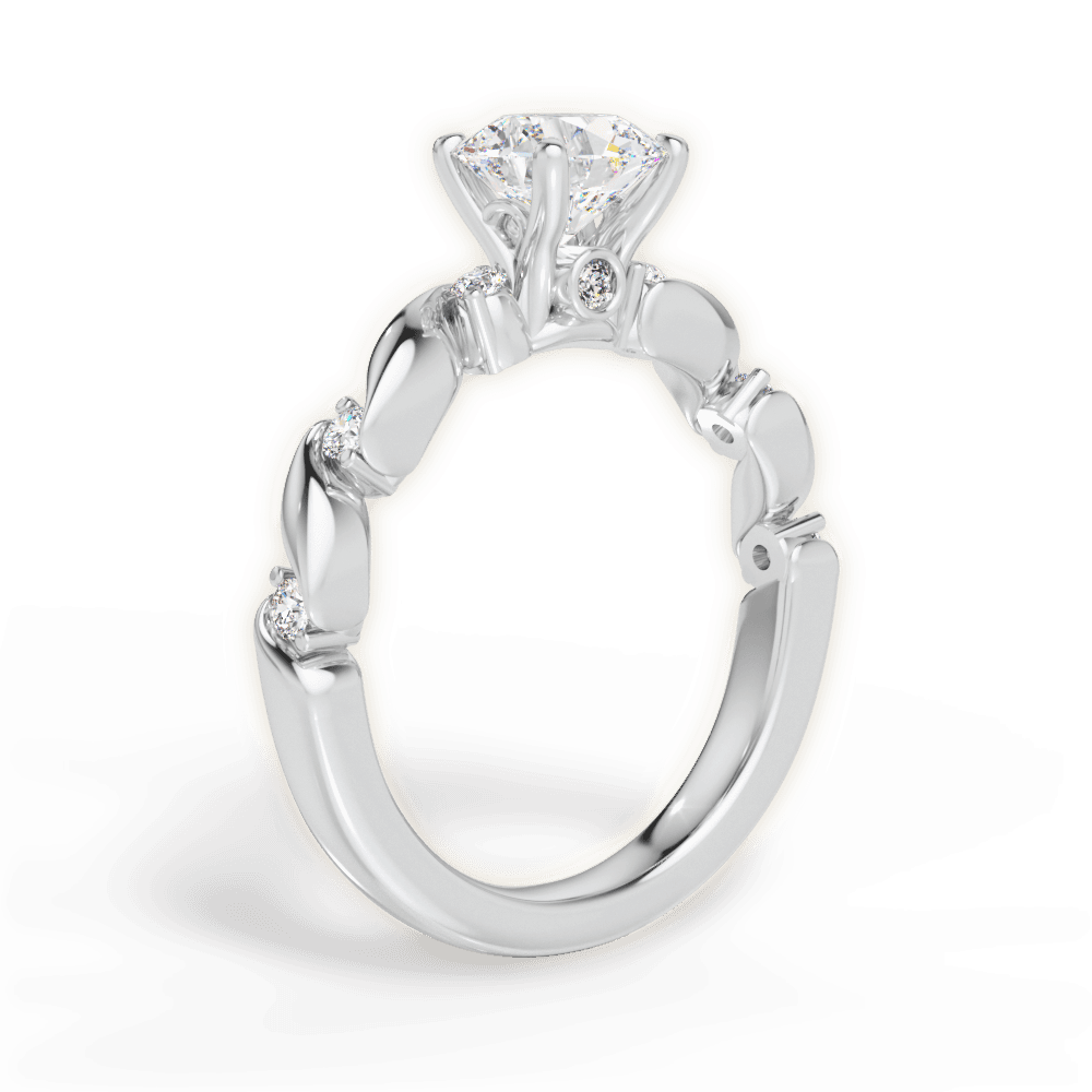 Emma Round Cut Lab Grown Diamond 14Kt White Gold Engagement Ring - View 2
