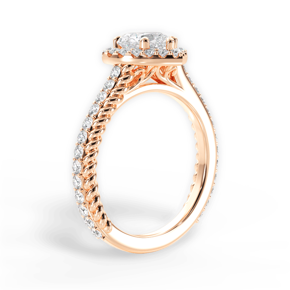 Kim Heart Cut Lab Grown Diamond 18Kt Rose Gold Engagement Ring - View 2