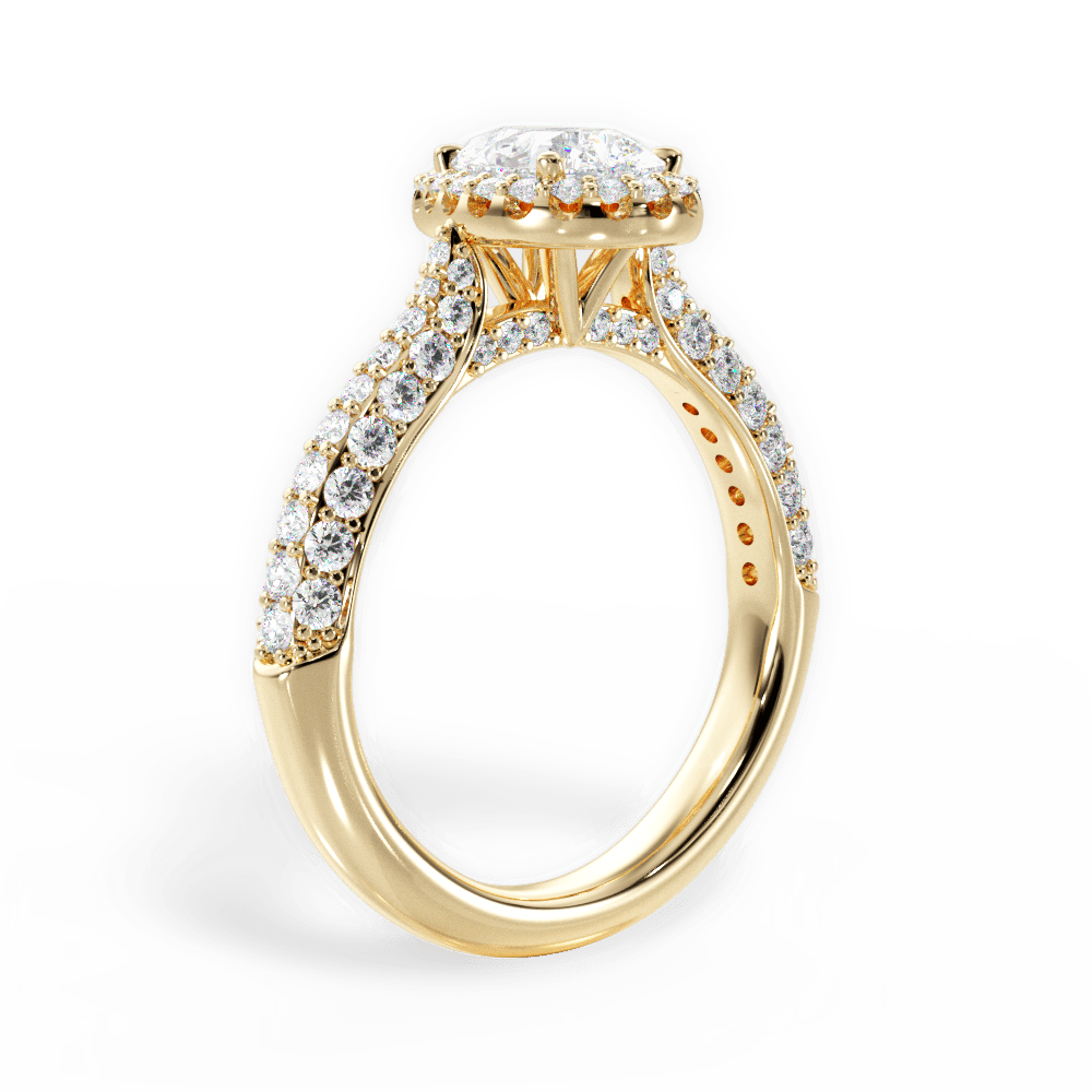 Lucy Pear Cut Lab Grown Diamond 18Kt Yellow Gold Engagement Ring - View 2