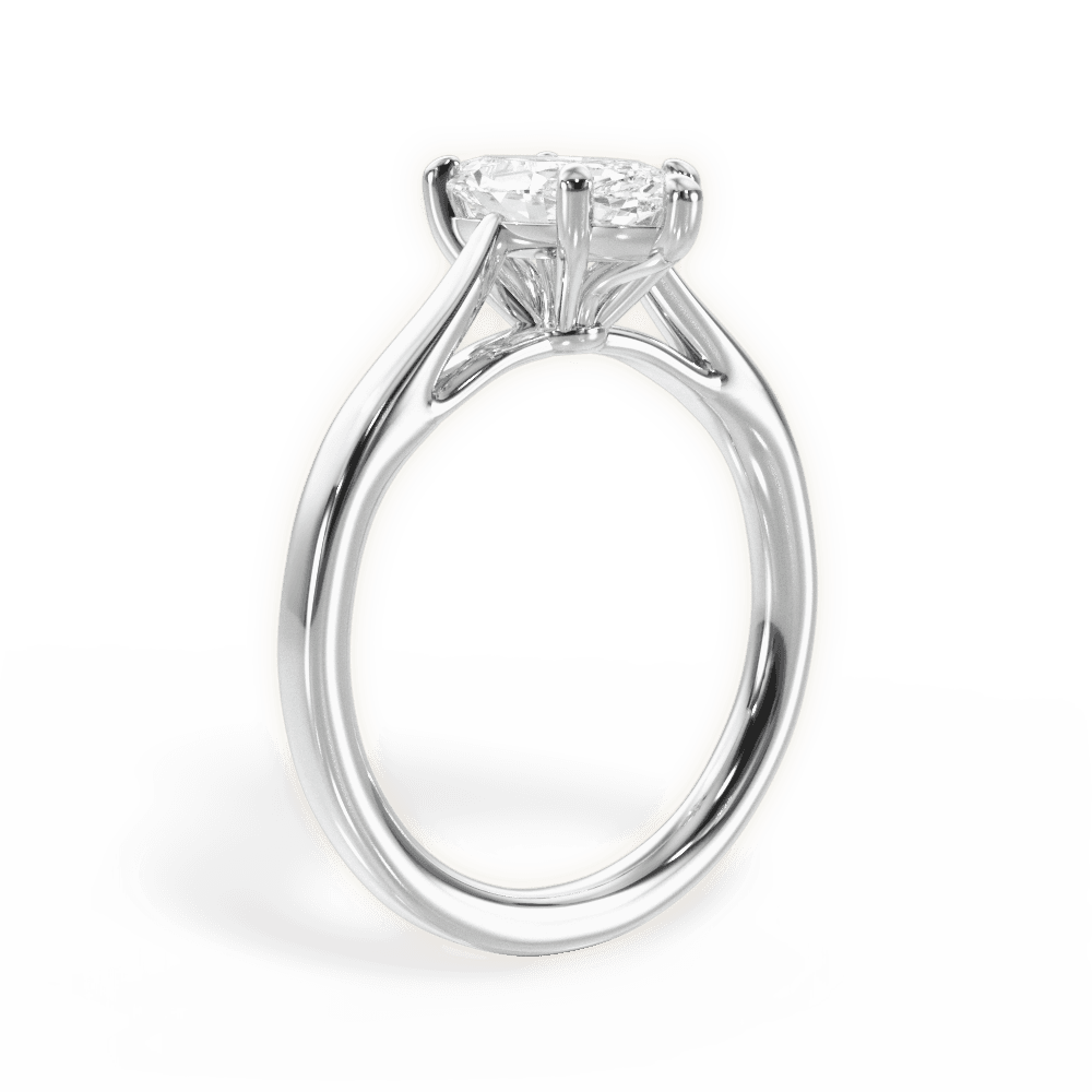 Angie Marquise Cut Lab Grown Diamond 18Kt White Gold Engagement Ring - View 2