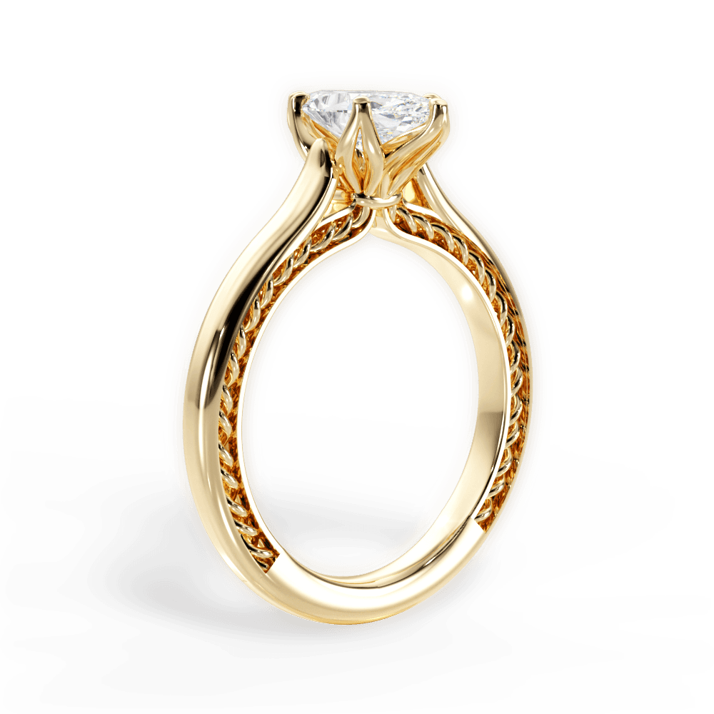Carrie Marquise Cut Lab Grown Diamond 18Kt Yellow Gold Engagement Ring - View 2