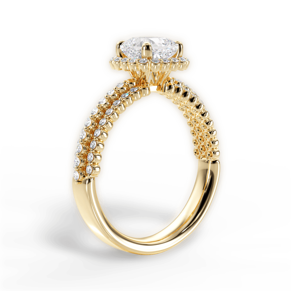 Jocelyn Cushion Cut Lab Grown Diamond 18Kt Yellow Gold Engagement Ring - View 4