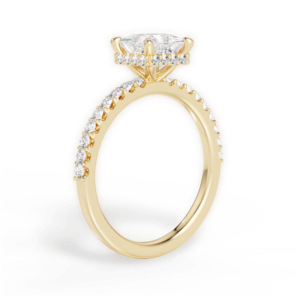 Isabella Princess Cut Lab Grown Diamond 18Kt Yellow Gold Engagement Ring - View 2