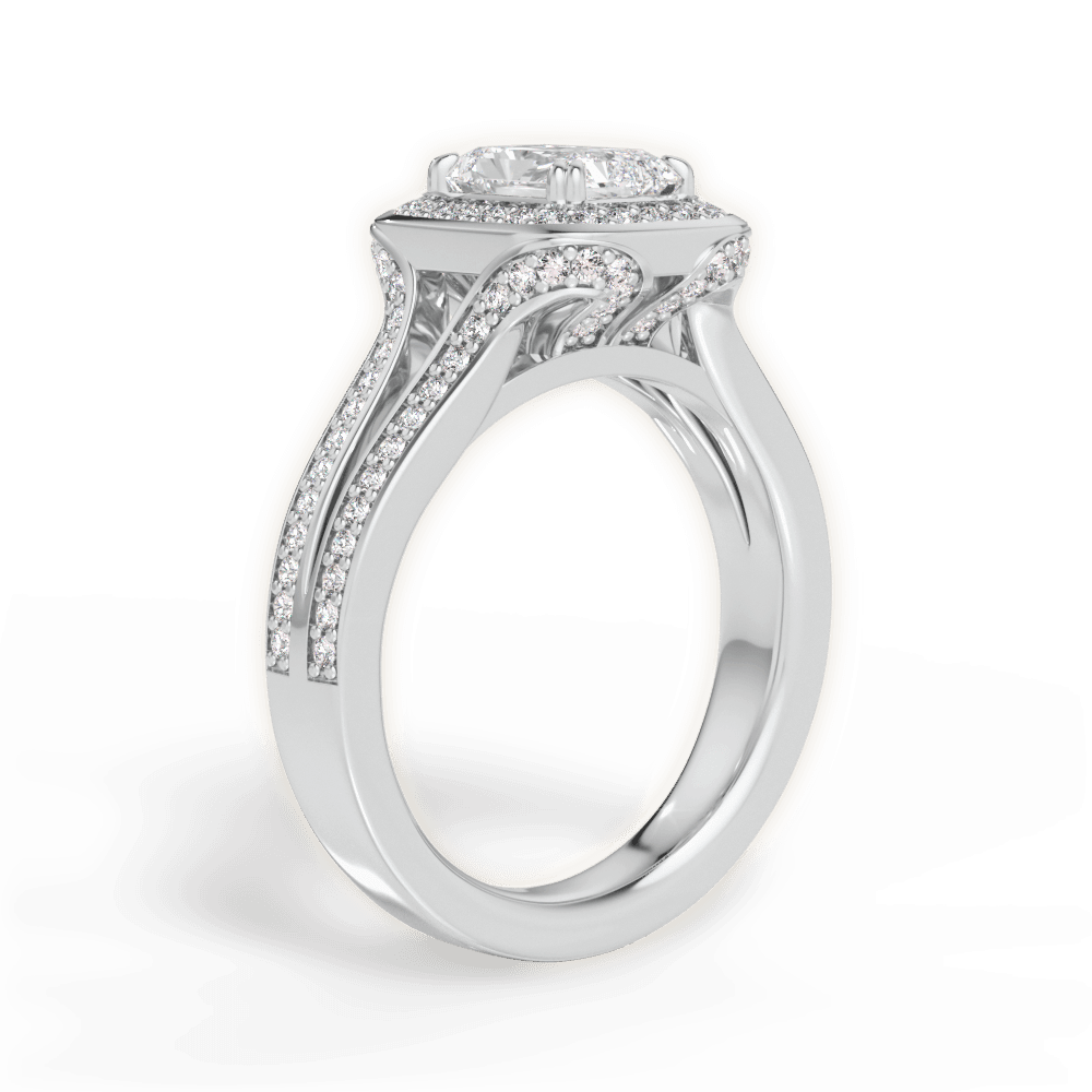 Mackenzie Radiant Cut Lab Grown Diamond 14Kt White Gold Engagement Ring - View 3