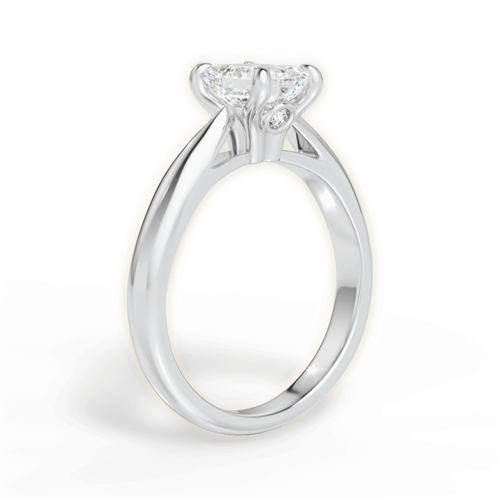 Beverly Emerald Cut Lab Grown Diamond Platinum Engagement Ring - View 2