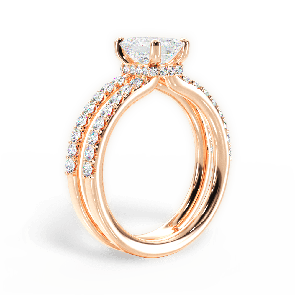 Christie Emerald Cut Lab Grown Diamond 18Kt Rose Gold Engagement Ring - View 4