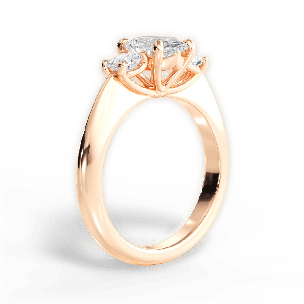 Dorothy Oval Cut Lab Grown Diamond 18Kt Rose Gold Engagement Ring - View 4