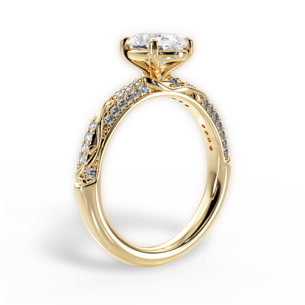 Gloria Oval Cut Lab Grown Diamond 18Kt Yellow Gold Engagement Ring - View 2