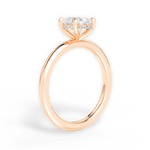 Brenda Oval Cut Lab Grown Diamond 18Kt Rose Gold Engagement Ring - View 3