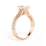 Kendra Princess Cut Lab Grown Diamond 18Kt Rose Gold Engagement Ring - View 2