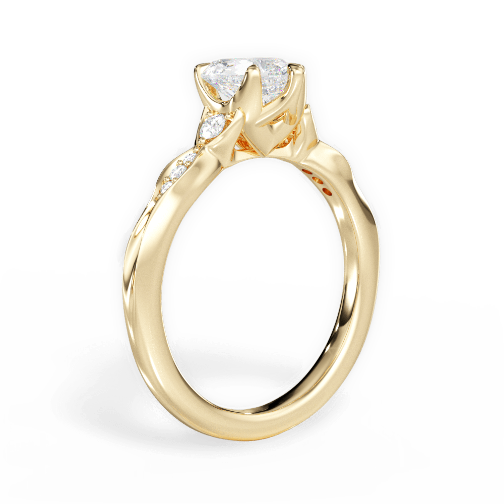 Cassie Heart Cut Lab Grown Diamond 18Kt Yellow Gold Engagement Ring - View 4