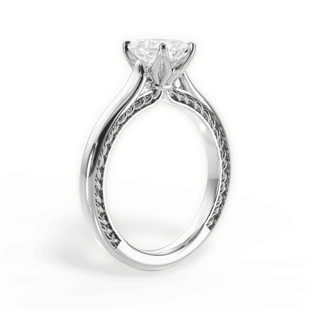 Carrie Radiant Cut Lab Grown Diamond 18Kt White Gold Engagement Ring - View 3