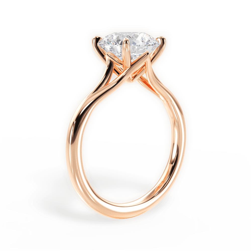 Anita Round Cut Lab Grown Diamond 18Kt Rose Gold Engagement Ring - View 2