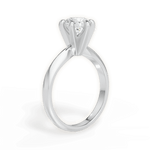 Ava Round Cut Lab Grown Diamond 18Kt White Gold Engagement Ring - View 3