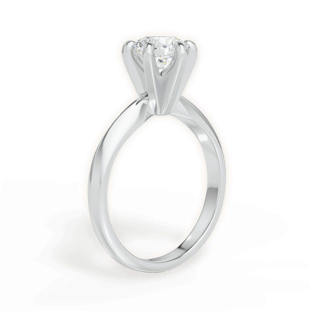Ava Round Cut Lab Grown Diamond 18Kt White Gold Engagement Ring - View 3