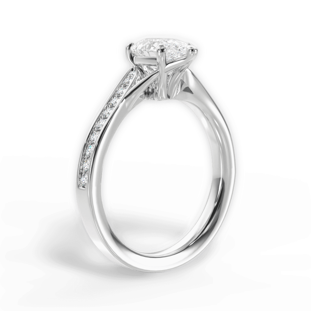 Elise Pear Cut Lab Grown Diamond Platinum Engagement Ring - View 3