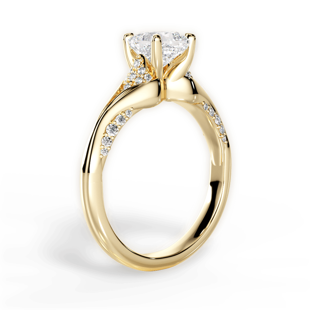 Isabel Cushion Cut Lab Grown Diamond 18Kt Yellow Gold Engagement Ring - View 3