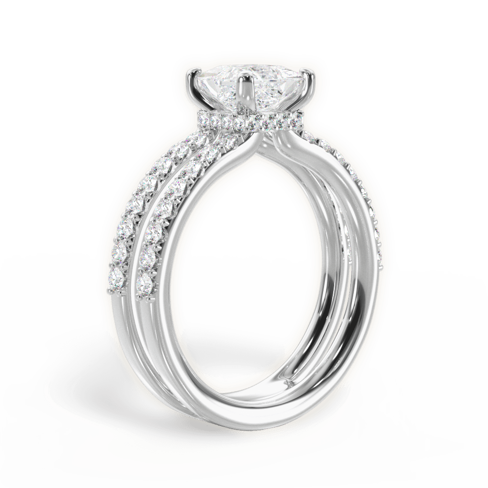 Christie Princess Cut Lab Grown Diamond Platinum Engagement Ring - View 4