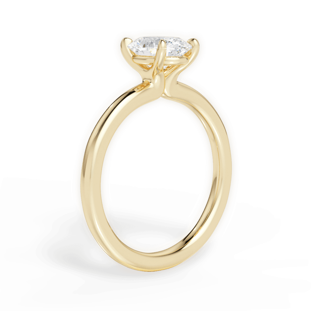 Angela Oval Cut Lab Grown Diamond 18Kt Yellow Gold Engagement Ring - View 2