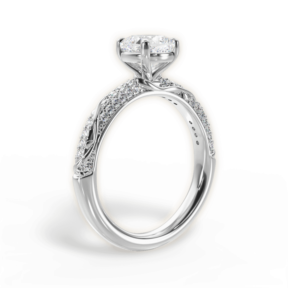 Gloria Cushion Cut Lab Grown Diamond Platinum Engagement Ring - View 3