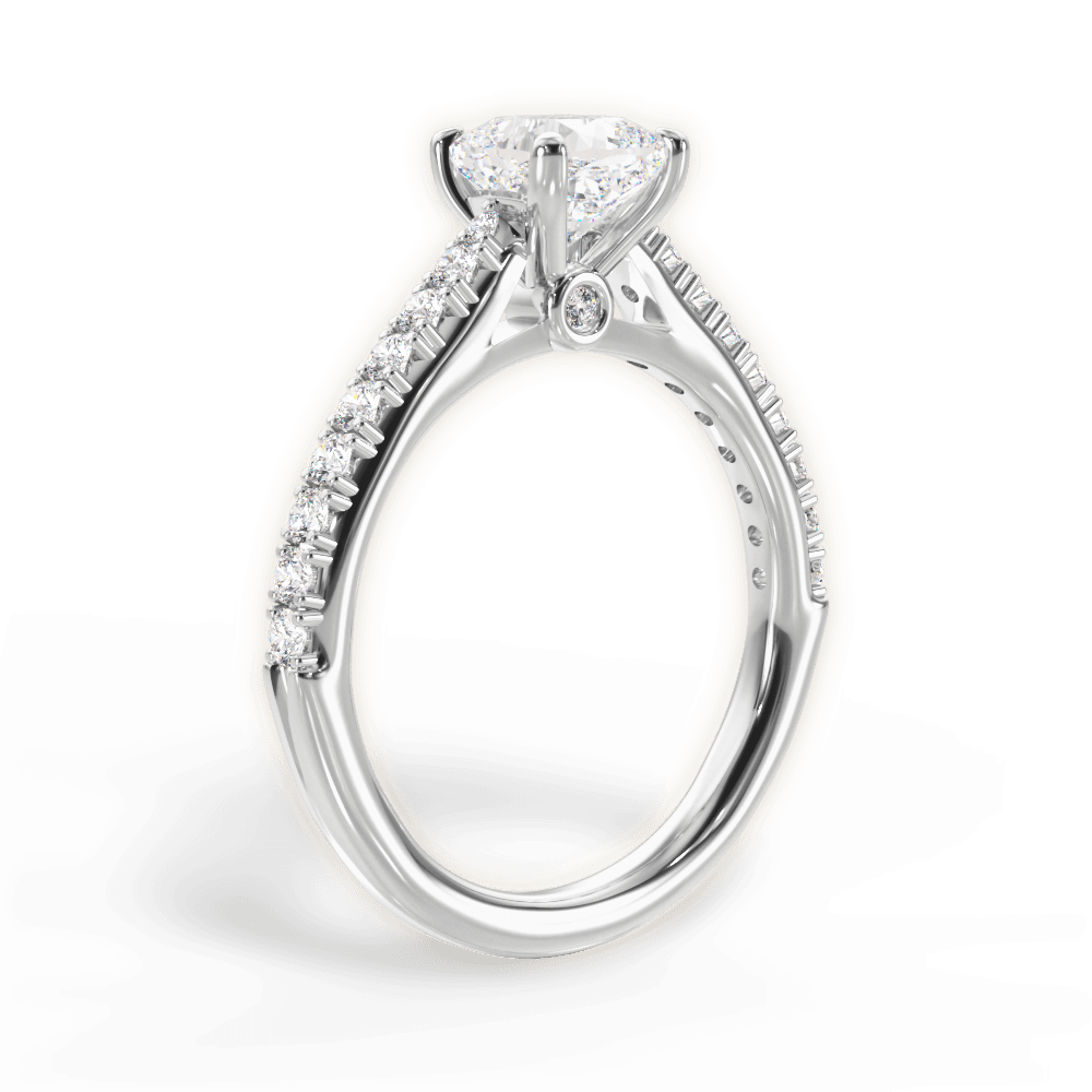 Frances Cushion Cut Lab Grown Diamond 18Kt White Gold Engagement Ring - View 3