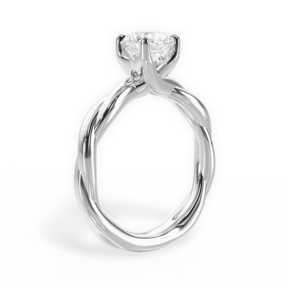 Bianca Round Cut Lab Grown Diamond 14Kt White Gold Engagement Ring - View 4