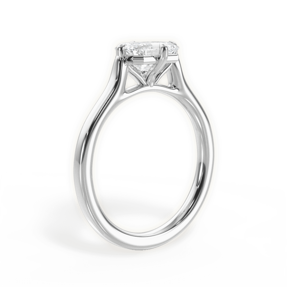 Bernadette Emerald Cut Lab Grown Diamond 18Kt White Gold Engagement Ring - View 3
