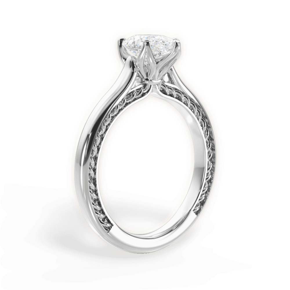 Carrie Pear Cut Lab Grown Diamond Platinum Engagement Ring - View 4