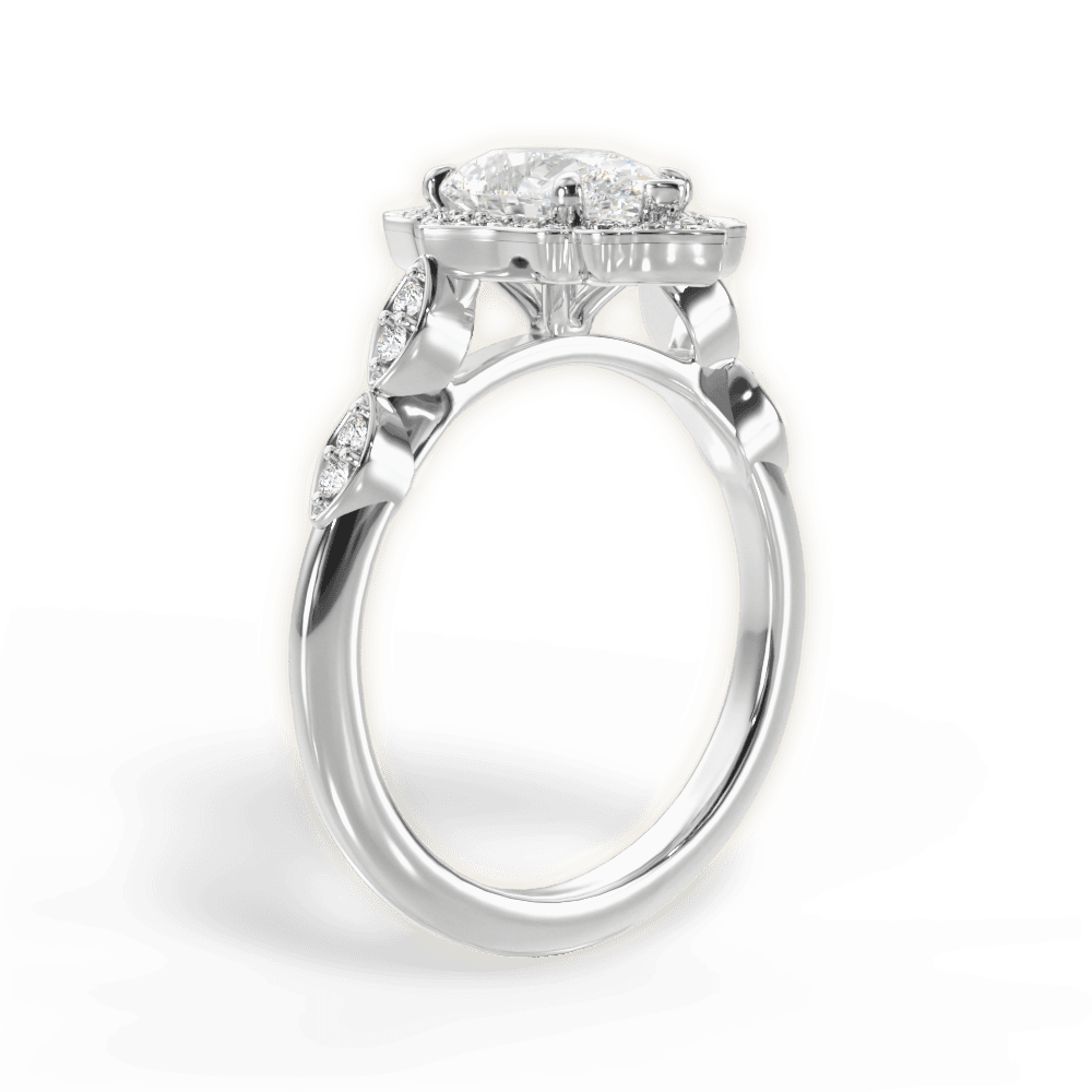Julie Pear Cut Lab Grown Diamond 18Kt White Gold Engagement Ring - View 4