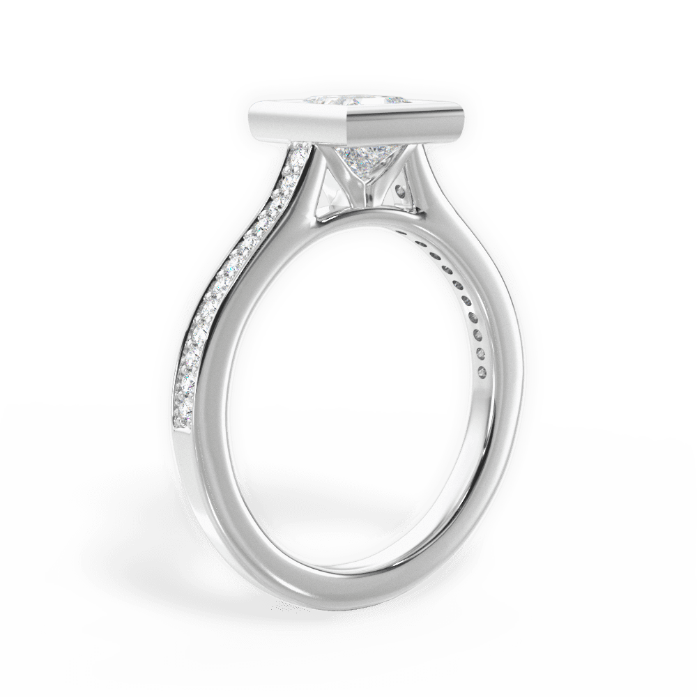 Deanna Princess Cut Lab Grown Diamond Platinum Engagement Ring - View 4