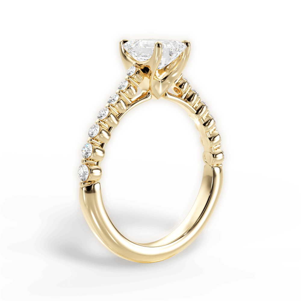 Dana Emerald Cut Lab Grown Diamond 18Kt Yellow Gold Engagement Ring - View 3