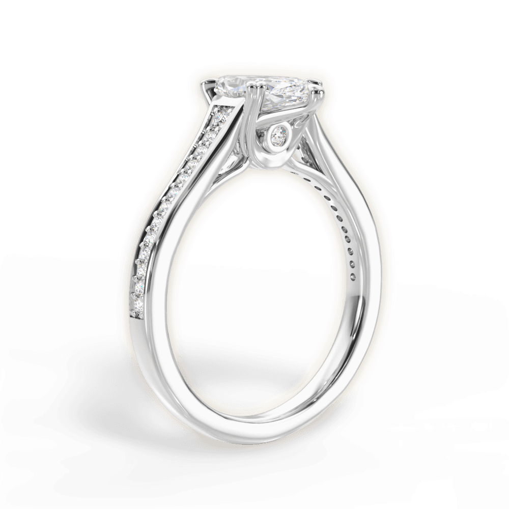 Delia Marquise Cut Lab Grown Diamond 14Kt White Gold Engagement Ring - View 3